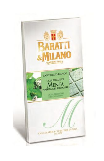 BARATTI & MILANO 75g Biela čok. s mätou