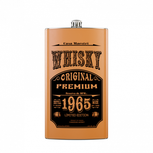 CASA MAESTRI "1965 TIN FLASK" CANADIAN WHISKY