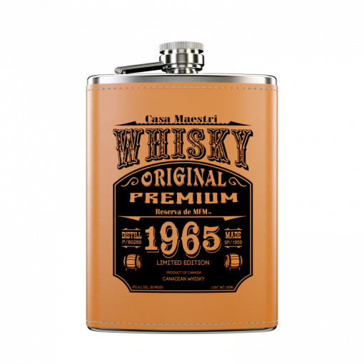 CASA MAESTRI "1965 TIN FLASK" CANADIAN WHISKY