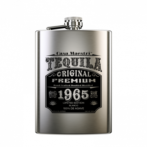 CASA MAESTRI "1965 TIN FLASK" TEQUILA BLANCO 100% DE AGAVE