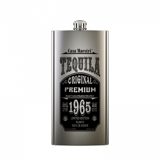 CASA MAESTRI "1965 TIN FLASK" TEQUILA BLANCO 100% DE AGAVE