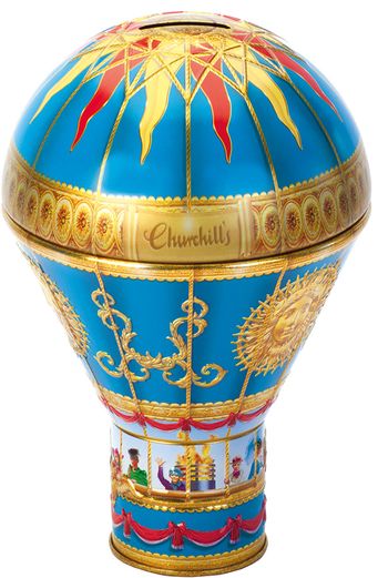 Churchill´s plech balón pokladnička+sladkosť 150g