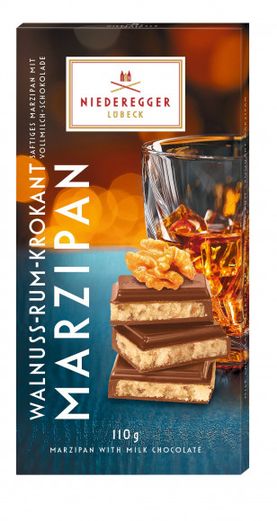 NIEDEREGGER Walnus-Rum-Krokant Marzipan 110g