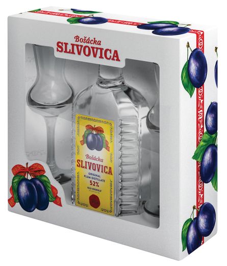 OLD HEROLD Bošácka slivovica exclusive 0,7l - kazeta + 2 poháriky