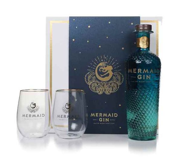 Set MERMAID Blue Gin 0,7l + 2 poháre