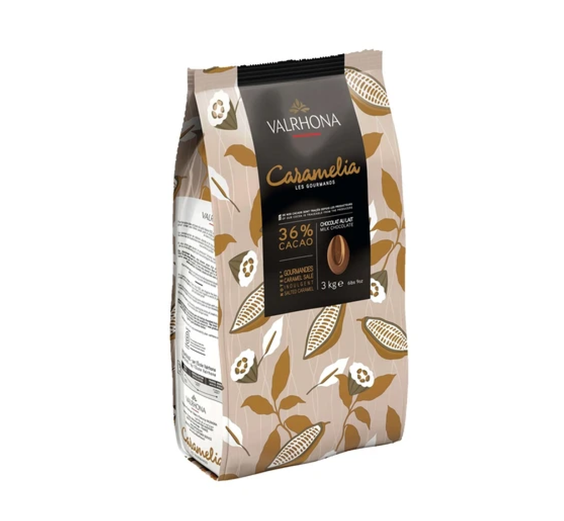 VALRHONA sáčok 3kg Caramelia 36% Mliečna čok. na polevu