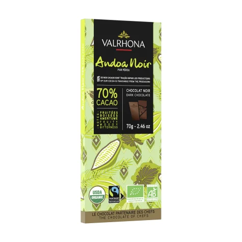 VALRHONA 70g Horká čok.Andoa Noir BIO