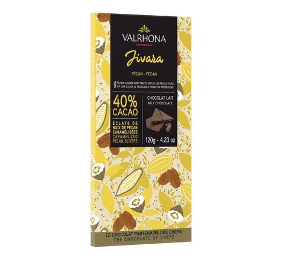 VALRHONA 120g Mliečna čok.s pekánovými orechmi